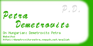 petra demetrovits business card